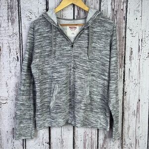 Mossimo Heather Gray Zip Up Hoodie Sweatshirt Large Hand Pockets‎ Lightweight